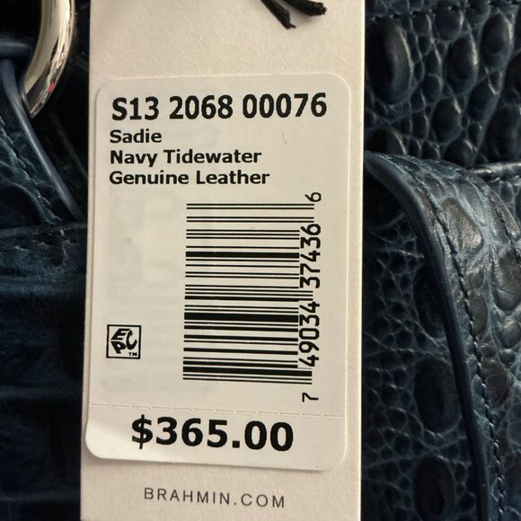 BRAHMIN Sadie Backpack Navy Tidewater Blue Leather NEW main image 4